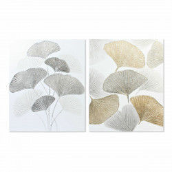 Cuadro DKD Home Decor 80 x 3,8 x 100 cm Lienzo Pino Tradicional Hoja de planta