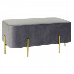 Banqueta DKD Home Decor Gris Multicolor Dorado Metal 91 x 46,5 x 42 cm