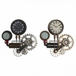 Horloge Murale DKD Home Decor 54 x 9 x 56 cm Rouge Noir Gris Doré Fer Vintage...