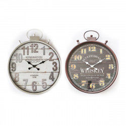 Horloge Murale DKD Home Decor 60 x 6 x 75 cm Verre Argenté Noir Métal Vintage...