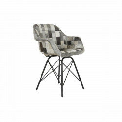 Chaise à Accoudoirs DKD Home Decor Blanc Noir Beige Gris 60,5 x 53 x 81,5 cm