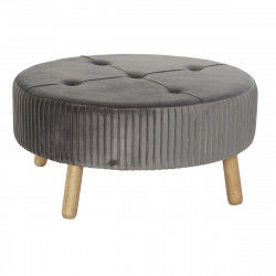 Reposapiés DKD Home Decor 80 x 80 x 38 cm Scandi Gris Madera Terciopelo Gris...