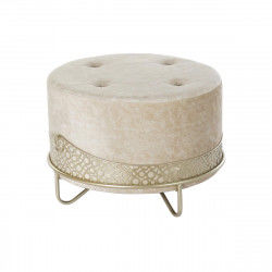 Poggiapiedi DKD Home Decor Beige Dorato Metallo Poliestere (63 x 63 x 42 cm)