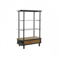 Shelves DKD Home Decor Crystal Metal Wood Brown Dark grey 2 Shelves (80 x 40...