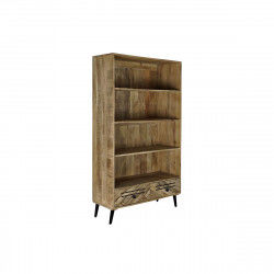 Shelves DKD Home Decor Black Metal Dark brown Mango wood 100 x 40 x 180 cm