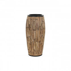 Cache-pot DKD Home Decor Noir Naturel Métal Carré Bali 40 x 40 x 82 cm