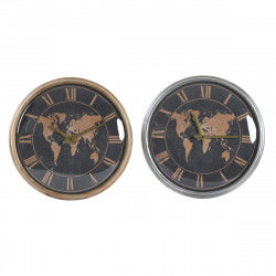 Horloge Murale DKD Home Decor 46 x 6,5 x 46 cm Verre Argenté Noir Doré Marron...