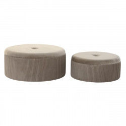 Footrest DKD Home Decor 70 x 70 x 32 cm 70 x 70 x 28 cm Velvet Light grey MDF...