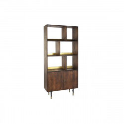 Shelves DKD Home Decor Black Golden Metal Dark brown Mango wood 4 Shelves (90...