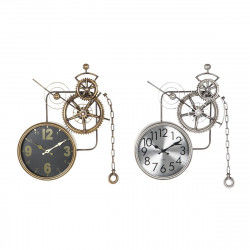 Reloj de Pared DKD Home Decor Engranajes Cristal Hierro 50 x 7 x 62 cm (2...