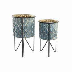 Set of Planters DKD Home Decor Worn Metal 30 x 30 x 50 cm (2 Units)