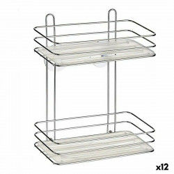 Badkamerschappen 26 x 30,2 x 11,5 cm Zilverkleurig Transparant Plastic...