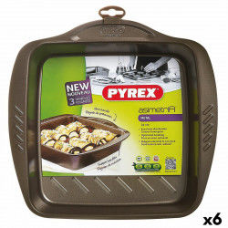 Oven Mould Pyrex Asimetria Vierkant Zwart Metaal 24 x 24 cm (6 Stuks)