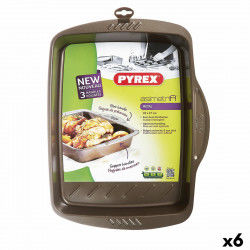 Moule pour four Pyrex Asimetria Rectangulaire Noir 35 x 27 cm Métal (6 Unités)