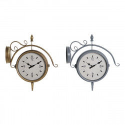 Horloge Murale DKD Home Decor 43 x 14,5 x 47 cm Verre Gris Doré Fer...