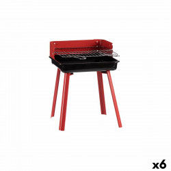 Barbecue a Carbone con Gambe Rosso Ferro 28 x 44,5 x 35 cm (6 Unità)