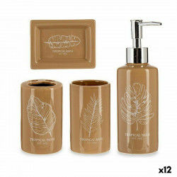 Bath Set Brown Ceramic (12 Units)