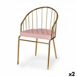 Chair Bars Pink Golden 51 x 81 x 52 cm (2 Units)