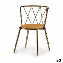 Chair Metal Rhombus Golden Mustard 50,5 x 73 x 51 cm (2 Units)