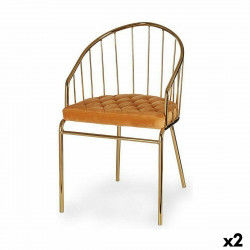 Silla Barras Dorado Mostaza 51 x 81 x 52 cm (2 Unidades)