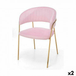 Stoel Roze Gouden 49 x 80,5 x 53 cm (2 Stuks)