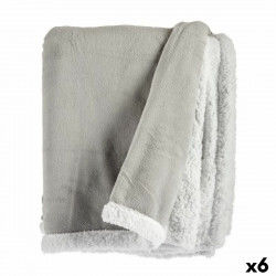 Manta Blanco Gris claro 130 x 1 x 170 cm (6 Unidades)