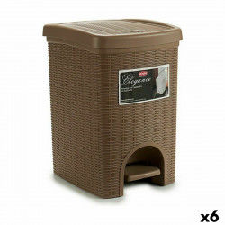 Poubelle à pédale Stefanplast Elegance Marron Plastique 20 L 27,5 x 38,5 x 31...