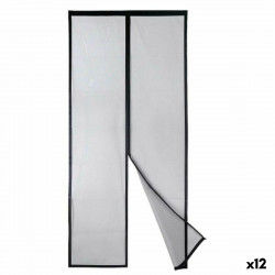 Moustiquaire Magnétique Noir Polyester Aimant 90 x 210 cm (12 Unités)