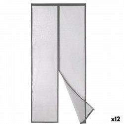 Moustiquaire Magnétique Gris Polyester Aimant 90 x 210 cm (12 Unités)