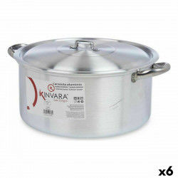 Kookpot met Deksel Zilverkleurig Aluminium 10 L (6 Stuks)