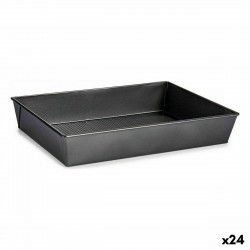 rechteckige Backform Dunkelgrau Metall 24 x 6,5 x 36,5 cm (24 Stück)