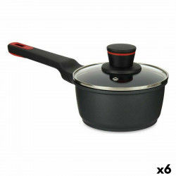 Saucepan with Lid Ø 16 cm Black Aluminium (6 Units)