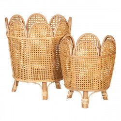 Set de pots de fleurs 34 x 34 x 43,5 cm Naturel Rotin (2 Unités)