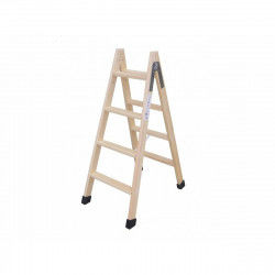 Opvouwbare ladder met 6 tredes Plabell Hout 164 x 31/55 cm