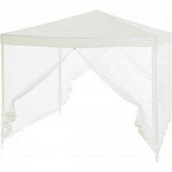 Gazebo 140 Acciaio 100 % poliestere 3 x 3 m Bianco