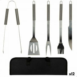 Barbecue utensils Aktive Silicone Stainless steel 12 Units 7,5 x 35 x 1,9 cm...