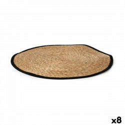 Tapis Noir Naturel Fibre naturelle 100 x 1 x 100 cm (8 Unités)