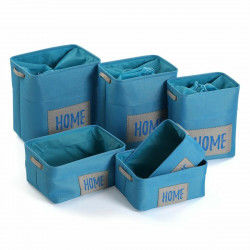 Set de basket Versa Home Bleu Textile (30 x 40 x 45 cm) (6 Pièces)