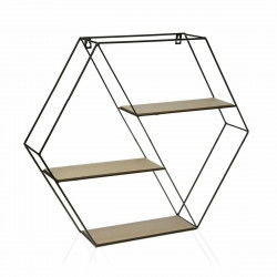 Shelves Versa Black Wood (58 x 51 x 11 cm)