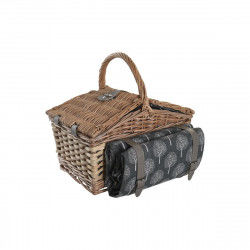 Mand DKD Home Decor Picknick Grijs Natuurlijk Hout vlechtwerk 40 x 28 x 19 cm