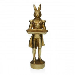 Decoratieve figuren Versa Gouden Konijnenvlees 16 x 40 x 12 cm Hars