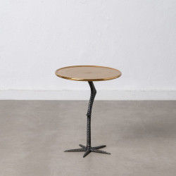 Side table Black Golden Metal Aluminium 39 x 39 x 48 cm