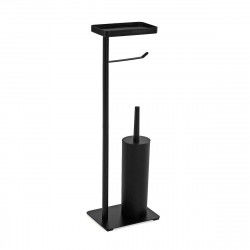 Toilet Roll Holder Versa Lilia Black 15 x 65 x 20 cm Metal