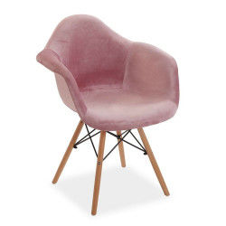 Chaise à Accoudoirs Versa Rose Bois polypropylène 64 x 82 x 61 cm