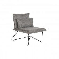 Fauteuil DKD Home Decor 66 x 78 x 75 cm Noir Gris Métal