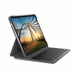 Funda para Tablet y Teclado Logitech iPad Pro 11 Negro Gris Grafito Qwerty...