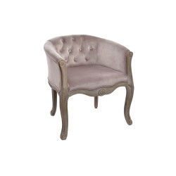 Armchair DKD Home Decor Light Pink Rubber wood 62 x 58 x 69 cm