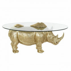 Bijzettafel DKD Home Decor Transparant Gouden Hars Kristal 100 x 60,5 x 46 cm