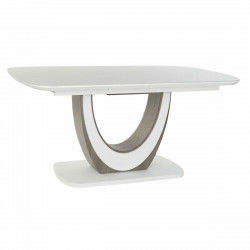 Table de Salle à Manger DKD Home Decor Blanc Marron Bois Verre Bois MDF 160 x...