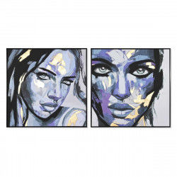 Painting DKD Home Decor 103 x 4,5 x 103 cm Lady Modern (2 Units)